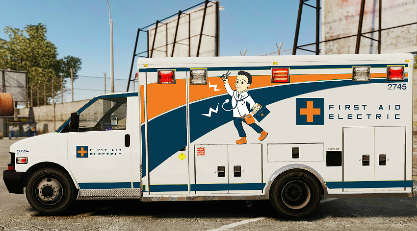 First Aid Electric ambulance