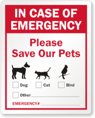 First Aid Electric pet alert window cling