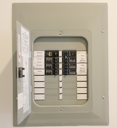 Electrical panel repairs and replacement by First Aid Electric Calgary.